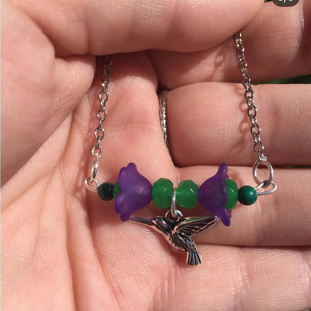 Hand Crafted Hummingbird necklace